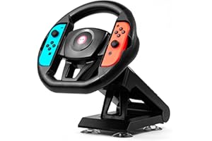 Numskull Switch Joy-Con Steering Wheel Table Attachment, Compatible with Nintendo Switch Racing Wheel Accessory,Black