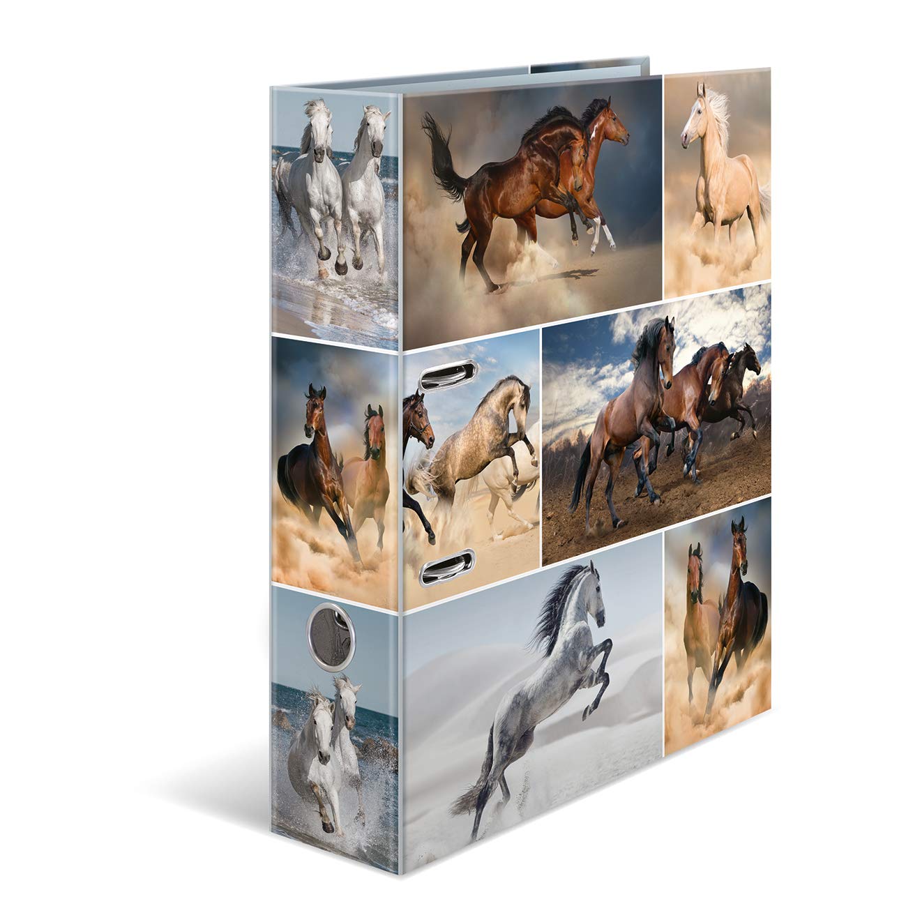 HERMA Lever Arch File Animals with Horses Motif, A4, 70 mm Spine, with Inner Print, 1 Folder — image 1