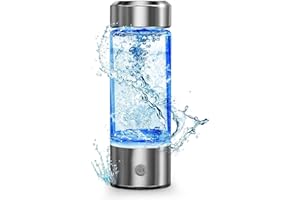 SHINKAI 2025 Upgraded Hydrogen Water Bottle, Portable Hydrogen Water Ionizer Machine, Hydrogen Water Generator, Rechargeable Hydrogen Rich Water Glass Health Cup for Home Travel (Silver)
