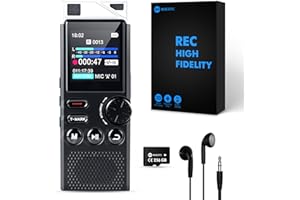 264GB High Capacity Digital Voice Recorder - WUCOTC Voice Activated Recorder for Lectures Meetings, Up to 18000 Hours Recording with Playback, MP3 Player, Password Protection, Variable Speed, Black
