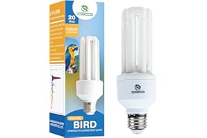 REPTI HOME UVA UVB Light Bulb for Birds 2.4 UVB 20W Compact Flourescent Lamp for All Kinds Captive Birds