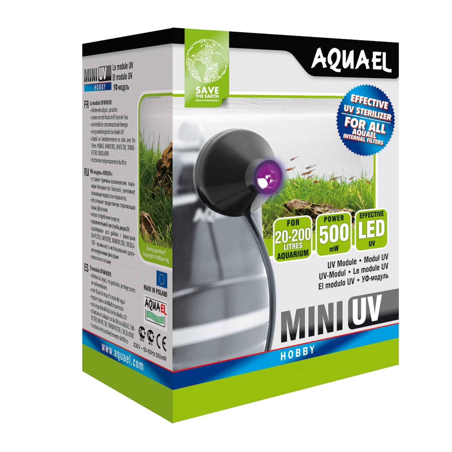 Aquael 5905546133999 Mini UV Lighting LED for Aquariums 1 W