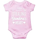 CBTwear Not Sorry for Stealing Grandma's Heart - Baby Clothes - Funny Newborn Bodysuit Outfits for Boys and Girls