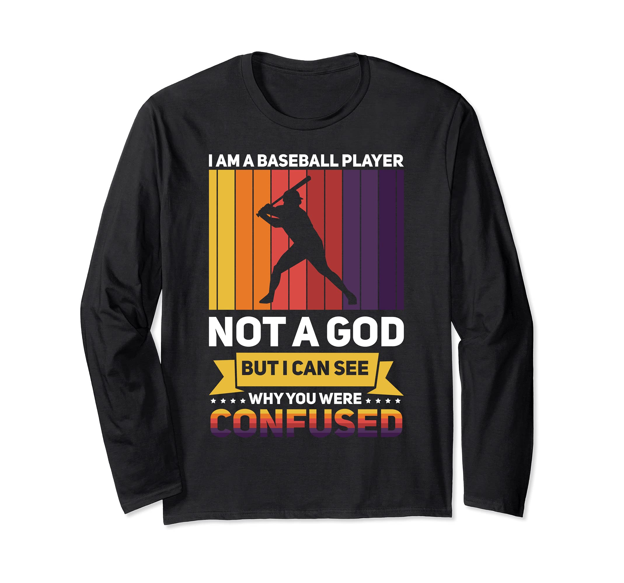 Baseball Player Field Catcher Pitcher God Long Sleeve T-Shirt