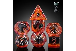 Black Cat Gaming Dice Set D&D, DNDND 7PCS Resin DND Dice with Velvet Bag for Dungeons and Dragons Role Playing Games and Tabletop Games（Black Cat