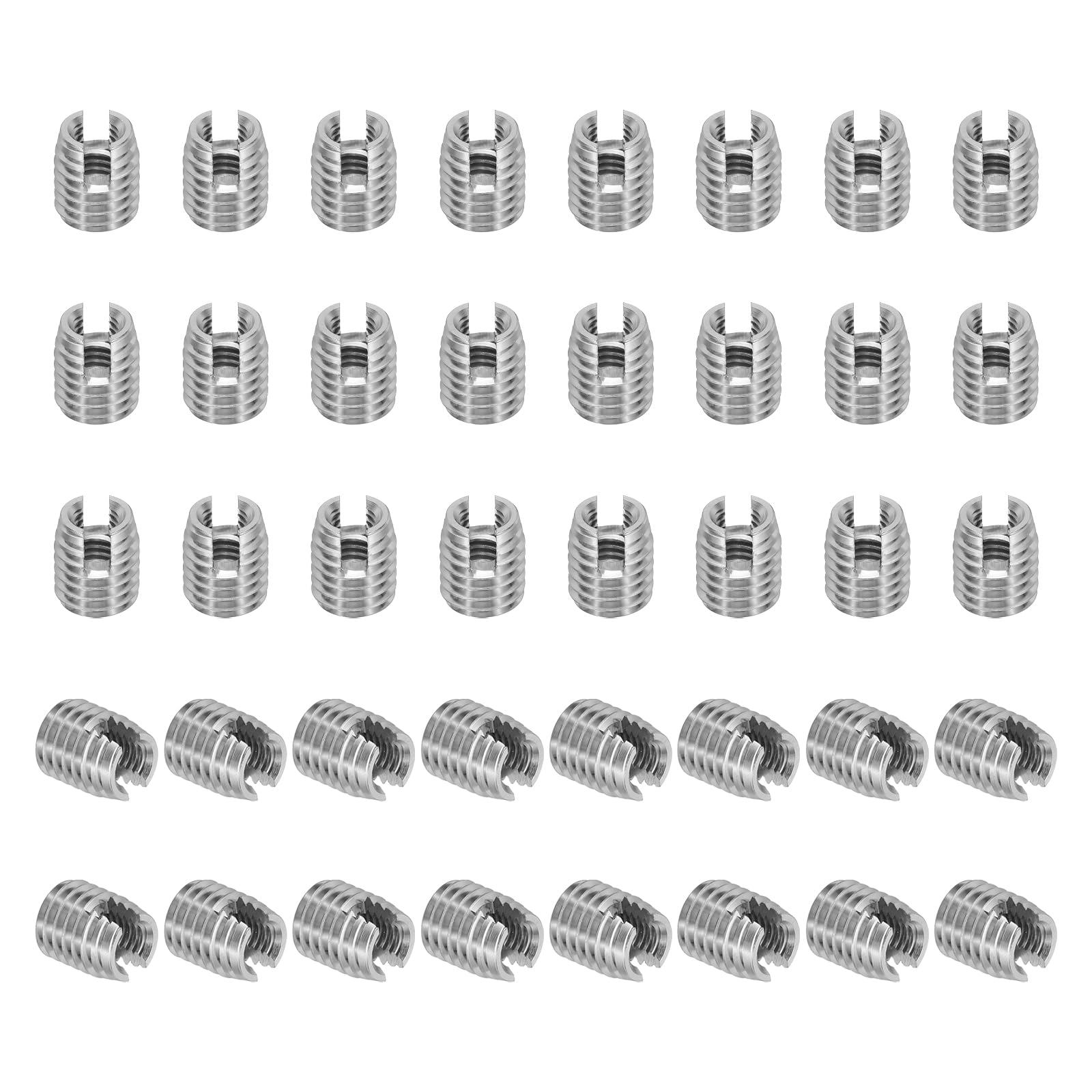 PATIKIL Self-Tapping Threaded Inserts, 40 Pcs M6 x M10 x 12mm 303 Stainless Steel Thread Adapter Reducer Slotted Screw Repair Inserts Nuts Sleeve — image 1
