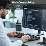 TECKNET Wireless Keyboard 2.4G USB Silent Ergonomic 8° Feet UK Layout view 7