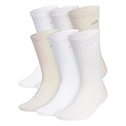 adidas Men's Athletic 6-Pack, Cushioned Crew Socks