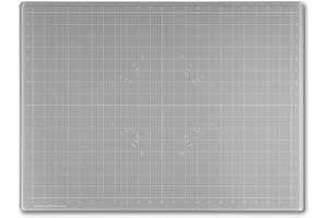 GLASSBOARD STUDIO Glass Craft Mat - Magnetic, Heat & Scratch Resistant - For Crafting, Cutting, Painting, Mixed Media Artwork - Grid Lines, Non-Slip Rubber Feet (Gray 18"L x 24"W)