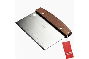 Vovoly Multipurpose Bench Scraper Kitchen Utensil for Flat Top Griddle, Dough Scraper Cutter for Bread and Pizza Cutter - Stainless Steel Metal Griddle Scraper Chopper