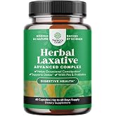 Herbal Laxatives for Women &amp; Men w Senna, Cascara Sagrada Capsules - 60ct | Gentle senna laxative formula to support regularity &amp; digestive comfort without harsh cramping