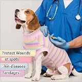 PUMYPOREITY Recovery Suit After Surgery Dog Post Operative Shirt Pink XS view 4