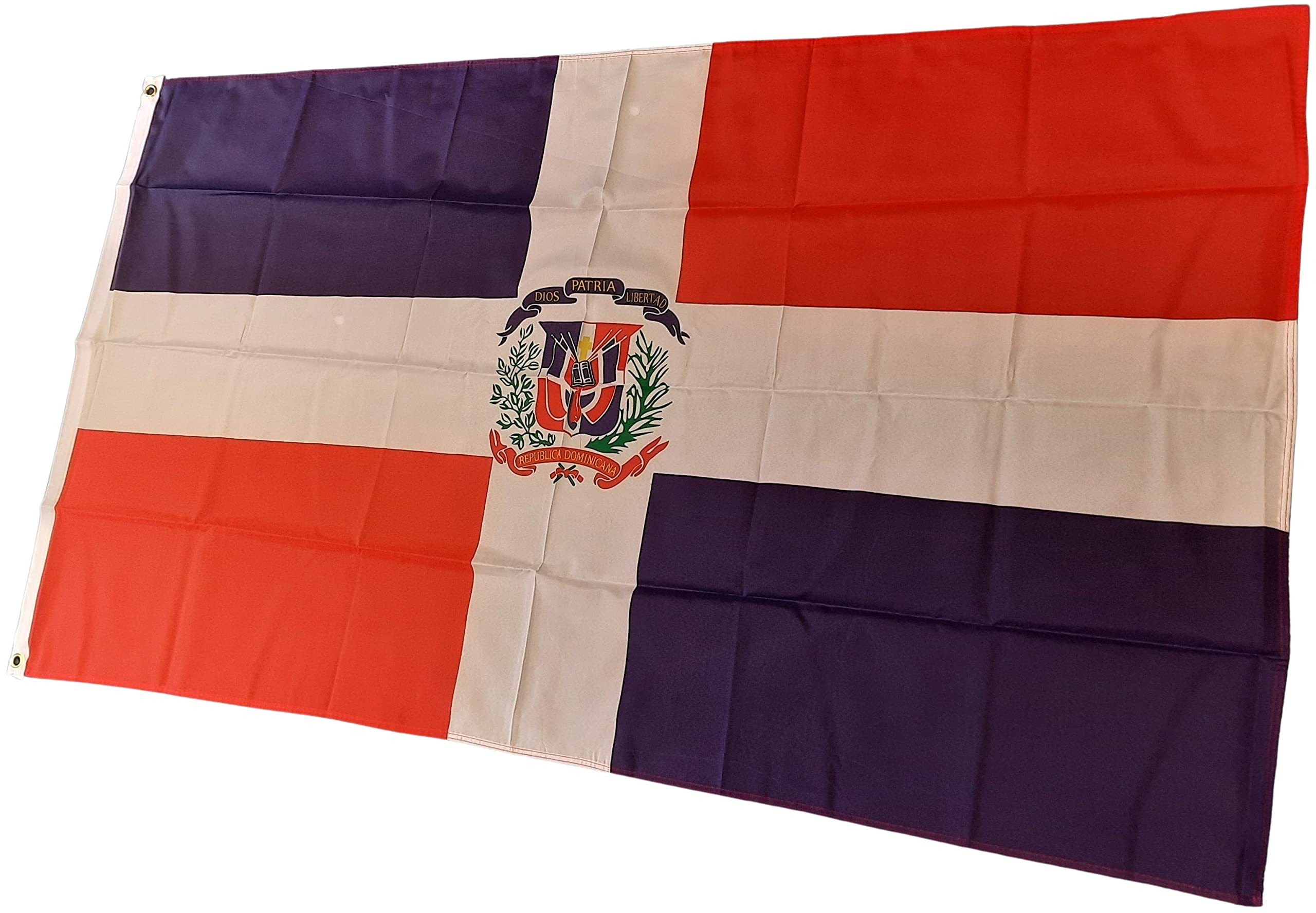 NWFlags Dominican Republic Flag 5ft x 3ft 75d Premium Polyester Suitable For Flagpoles | Strong Polyester 5x3 foot material flag with Eyelets
