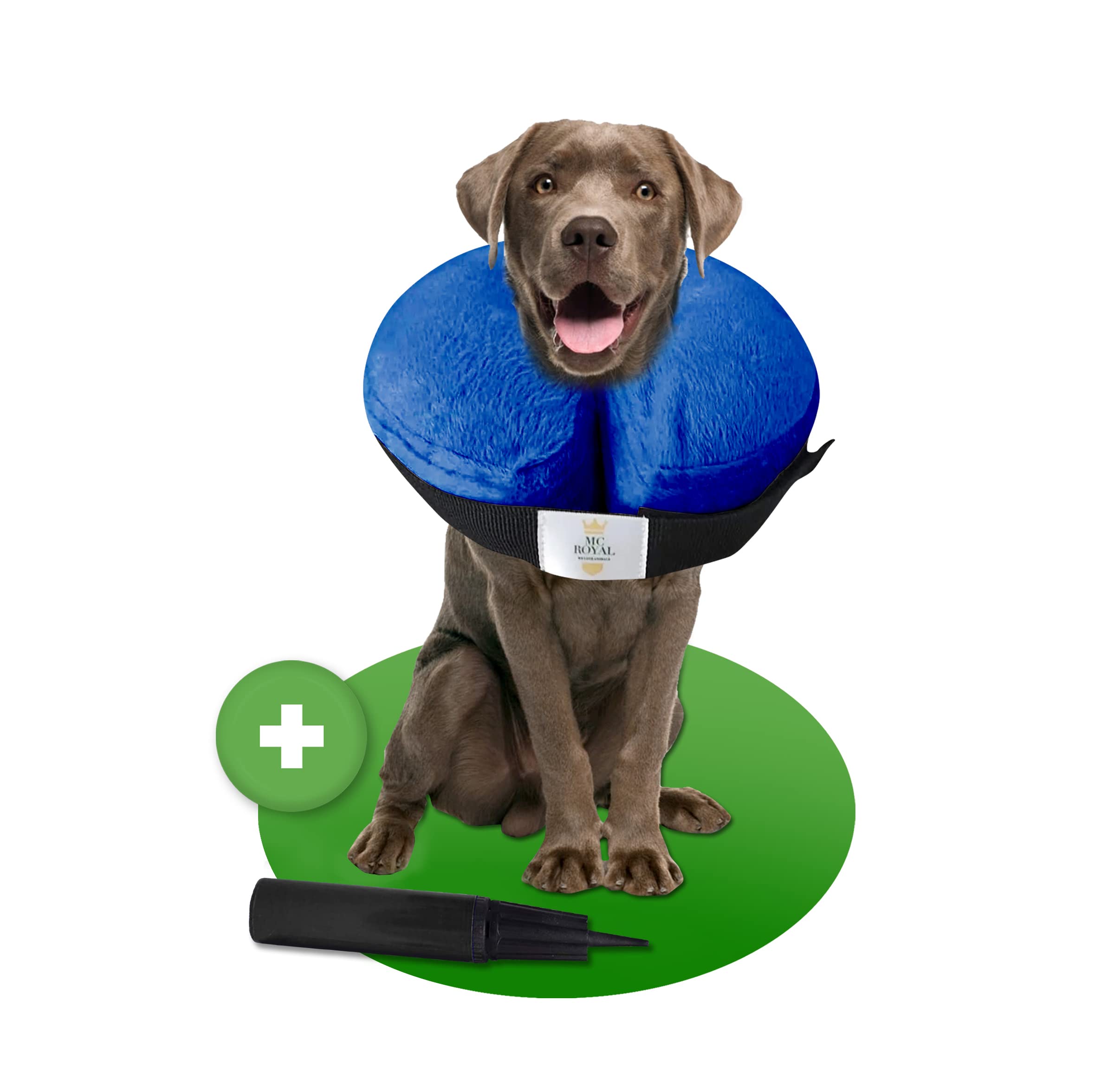 MC-Royal Premium Neck Brace Inflatable For Dogs And Cats [Reliable Protection] Dog Neck Brace Leak Protection Dog Collar Neck Brace Cats Protective (XL) (Gray)