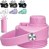 Chug Lid for YETI Rambler Lid Replacement - 12 18 26 36 64 oz and Jr. 12 oz Kids Bottle, Flex Handle Spout Cap for YETI Straw Lid Accessories, Cap Top Removable Gasket Easy to Clean, BPA Free