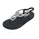 Lowkeyray Women's Summer Sandals womens Flat Sandals Whith Sequins