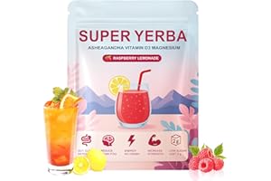 TCAIRZL Super Yerba, Super Yerba Mate Tea Powder, Super Yerba Raspberry Lemonade Tea Powder | Plant-Based Lifestyle Blend – Raspberry Lemonade Wellness Mix – Supports Clarity & Energy - 20 Serving (1 Bag)