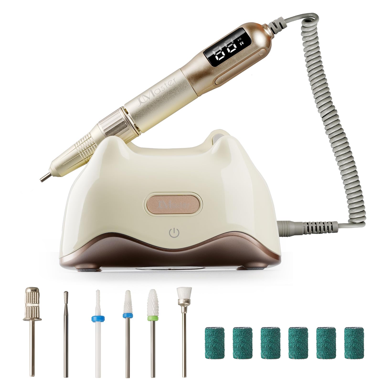 JCMASTER JCM-117BE Nail Cutter Set, LED Display, Professional Nail Cutter for Gel Nails, Acrylic Nails, Electric File for Beginners and Professionals, Manicure and Pedicure Tool