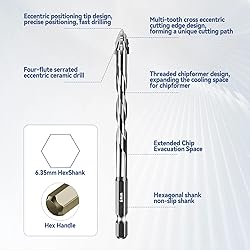 10Pcs New Four-Flute Sawtooth Eccentric Drill Bit
