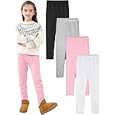 Resinta 4 Pack Girls Winter Warm Fleece Lined Leggings Thick Thermal Tights Pants Soft Stretchy Leggings