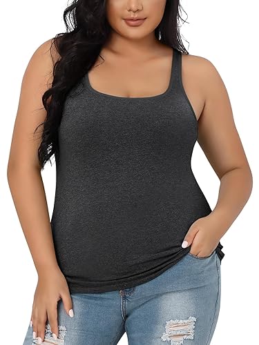 women's plus size tank top with built in bra