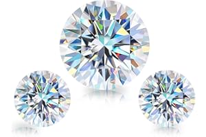 HLGEM 0.1-10 Carat Loose Moissanite, D White Colorless VVS1 Clarity Round Cut 12 Sizes Lab Created Diamond for Diamond Jewelry,Earrings,Necklaces,Rings,Handmade Jewelry with GRA Certificate