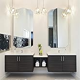 Autdot 2-Pack 40"x20" Large Long Arched Mirror Wall Decor, Black Vanity Mirror, Silver Mirror, with Irregular Frame, Decorati