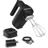 KitchenAid Go Cordless Hand Mixer, battery included, KHMR762 | Cordless, 7 Speed Settings, Soft Start Feature, Stainless Stee