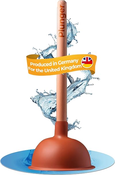 aquabook Sink Plunger 140mm Large Unblocker for Toilet Shower Bathtub UK