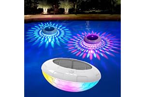 LENONE Solar Floating Pool Lights, 6.5“ RGB Color Changing Pool Lights That Float w/Dynamic Lighting Effects, Waterproof Swimming Pools Light, Float or Hang Solar Floating Light for Pools Garden(1)