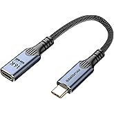 1ft/0.3M usb c to usb c Extension Cable Compatible with Thunderbolt 5, high Speed 80gbps Data Transfer,240w USB 5 Type C Male to Female Extension Cable 5A Fast Charging,8K/16K Video Display.