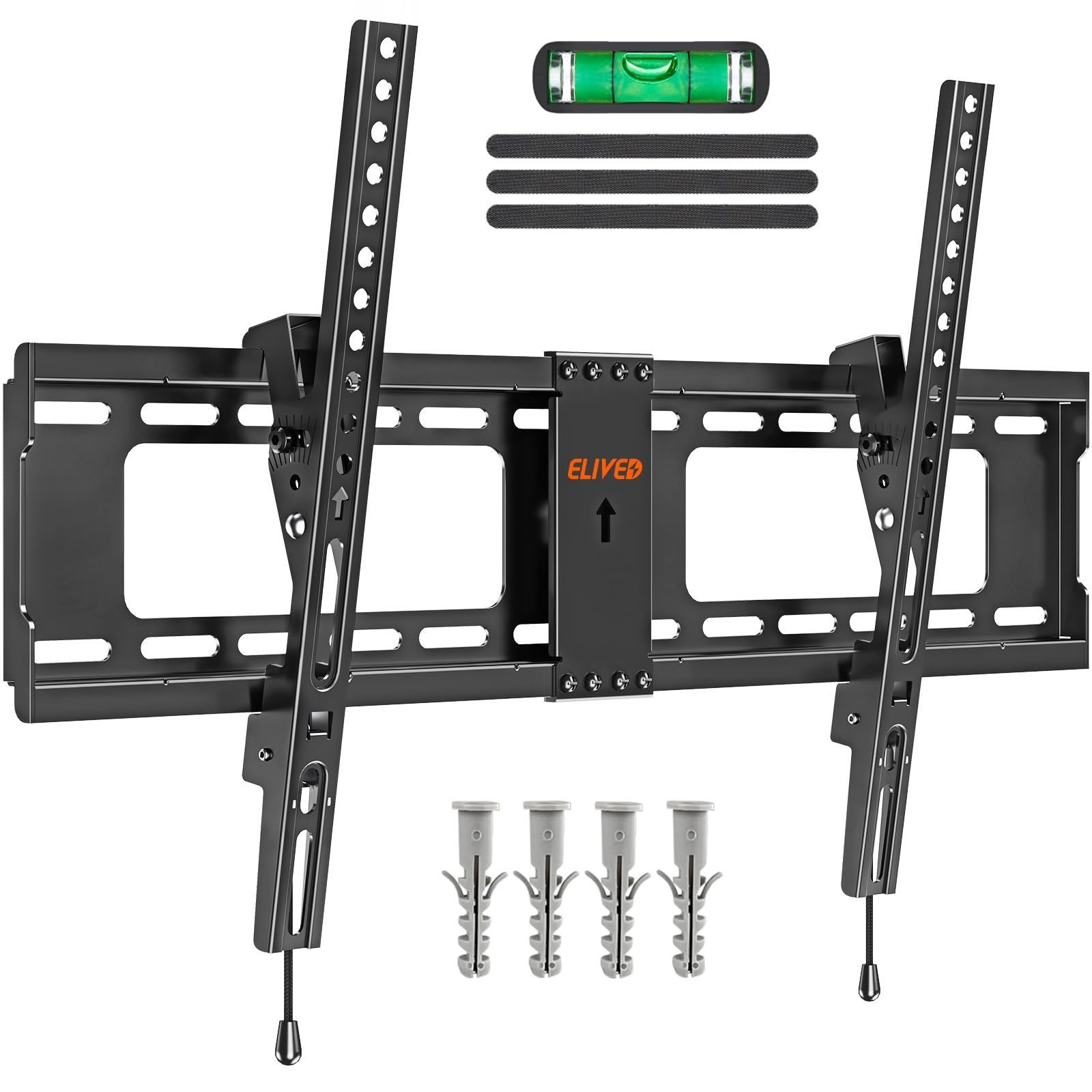 ELIVED Tilt TV Wall Bracket, TV Mount for Most 37-82 inch Flat & Curved LCD LED OLED TVs with Max. VESA 600x400mm up to 60KG, Sturdy Tilting TV Bracket EV008