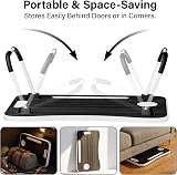 Vivo Technologies Foldable Laptop Table Bed Tray Desk with Cup Holder Black view 3