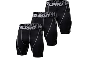 TERODACO Men's 3 Pack Sports Tight Compression Shorts Cool Dry Athletic Undershorts for Running Workout Training Gym