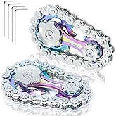 2 Pack Classic Silver Bike Chain Metal Fidget Spinners for Adults & Teen & Kids 8-12, Cool Gadgets Office Desk Toy Stress Rel