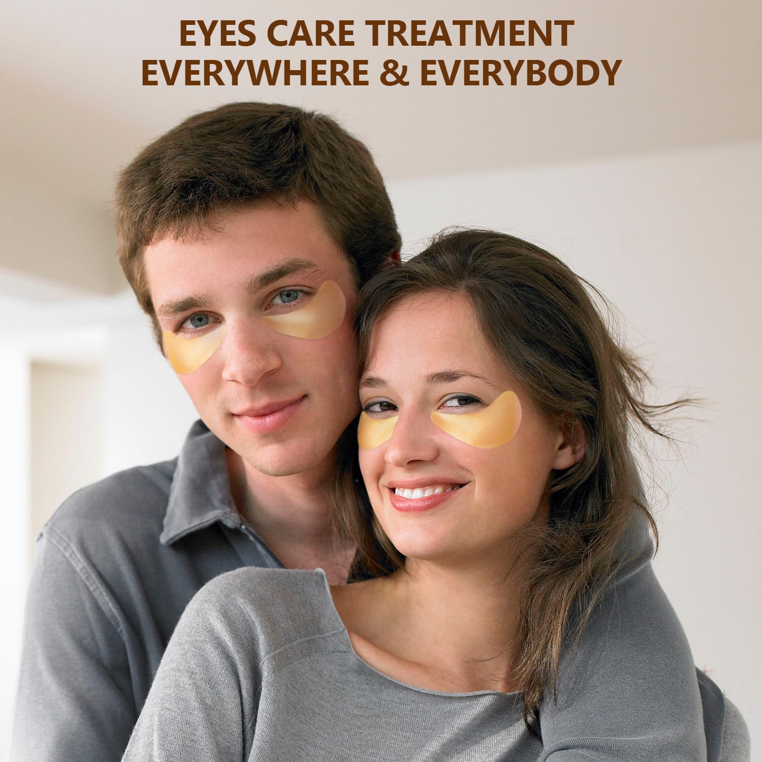 60 Pcs 24K Gold Under Eye Patches, 30 Pairs Undereye Mask for Dark Circles Puffy Eyes Treatment, Collagen Gel Pads Hydrating for Eye Bags Puffiness Wrinkle, Women Men Beauty Skin Care Products