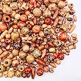 700Pcs European Loose Beads Painted Assorted African Beads Macrame Supplies Craft Jewelry Wood Beads for Jewelry Making DIY Bracelet Necklace Hair Crafts