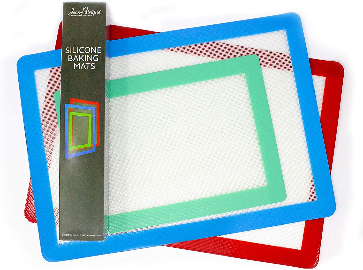 Silicone Baking Mat - Set of 3 | Non Stick Silicone Mats | Healthier Alternative to a Traditional Baking Tray | Reusable Baking Sheet | from Jean-Patrique