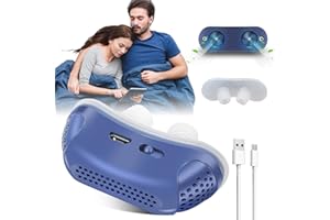 EENET Anti Snoring Devices, Effective Snoring Prevention, Twin Turbine Electric Adjustable and Breathable, Adjustable Wind Speed, Snoring Solution for Men and Women, Suitable for All Nose Shapes. Blue - 05