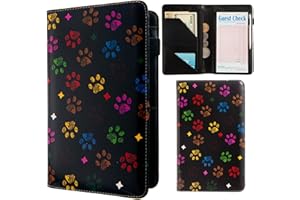 AIRMORS Cute Server Book for Waitress Book Organizer,Leather Waiter Wallet,Server Books with Zipper Pocket,Guest Check Holder Serving Book Fit Server Waitress Apron