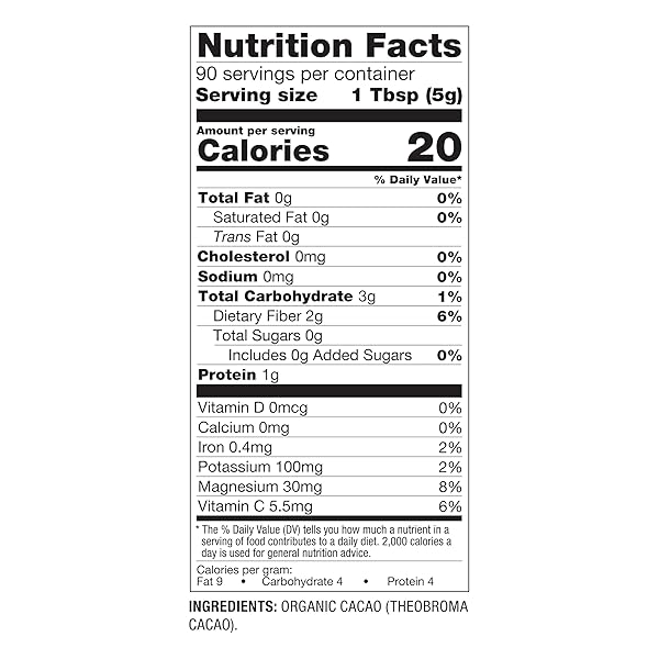 BETTERBODY FOODS ORGANIC CACAO POWDER, RICH CHOCOLATE FLAVOR, NON-GMO, GLUTEN-FREE, COCOA, 16 OUNCE, 1 LB BAG