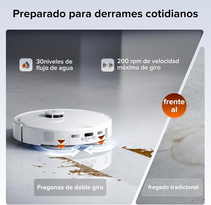 Qrevo 2 Pro Set Extreme Suction Robot Aspirador 25000 Pa, branco