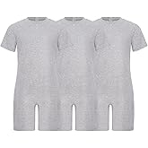 Sinleey Boys 3 Pack Special Needs Adaptive Clothing for Children Short Sleeve Anti-strip Romper Zip Back Jumpsuit