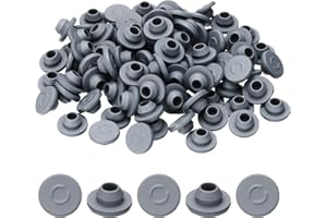 PATIKIL 13mm Vials Rubber Stoppers, 100 Pcs Self Injection Ports Mushroom Butyl Rubber Bottle Stopper for Glass Vial Liquid C