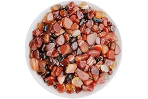 Alfykym 335g Assorted Red Quartz Crystals Rocks Red Crushed Crystal Quartz Tumbled Rocks and Crystals
