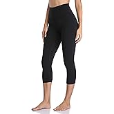 YUNOGA Women's Buttery Soft 21" Inseam Yoga Pants, High Waisted Tummy Control Workout Running Capri Leggings