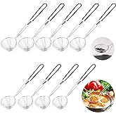 9 Pieces Stainless Steel Spider Strainer Spoon Small Wire Skimmer Colander with Handle for Hot Pot, Tortellini and Meatball