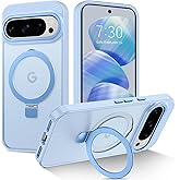 DUEDUE Magnetic Case for Google Pixel 9/9 Pro Case Compatible with MagSafe Translucent Matte 9/9Pro Phone Case Ring Holder St