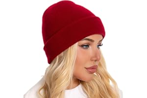 LEAZEAL 100% Merino Wool Beanie for Men Women, Seamless Double-Layer Winter Hats Knit Slouchy Beanie