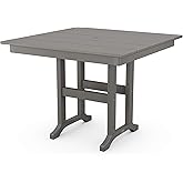 POLYWOOD Farmhouse Grey 37 in. Square Plastic Outdoor Dining Table FDT37GY